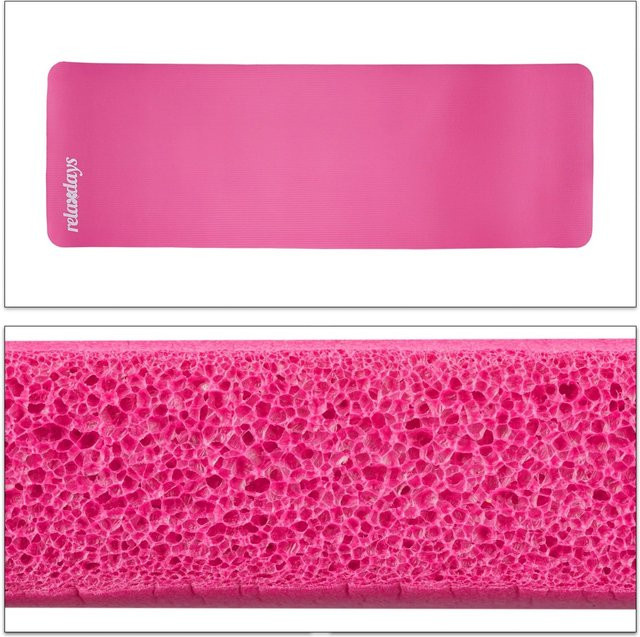 Relaxdays Yogamatte aus Kautschuk in Pink, B: 60 cm, T: 180 cm, H: 1 cm - Bild 1
