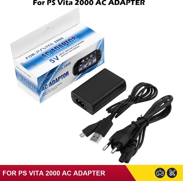 HeroAngel Ladegerät Netzteil 5V AC Adapter mit USB-Kabel für PS Vita 2000 PS Vita Slim in Schwarz - Bild 1
