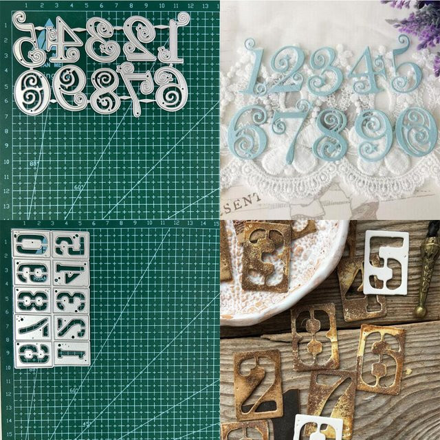 Metall Stanzformen Ziffern 0-9 in Silber für DIY Scrapbooking und Papierkarten - Bild 1