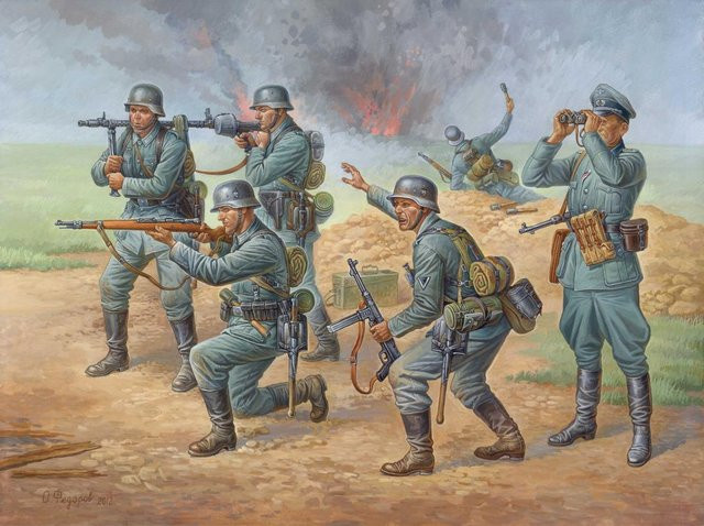 Zvezda WWII Figuren-Set Dt. Infanterie, Soldaten, 1:72 - Bild 1