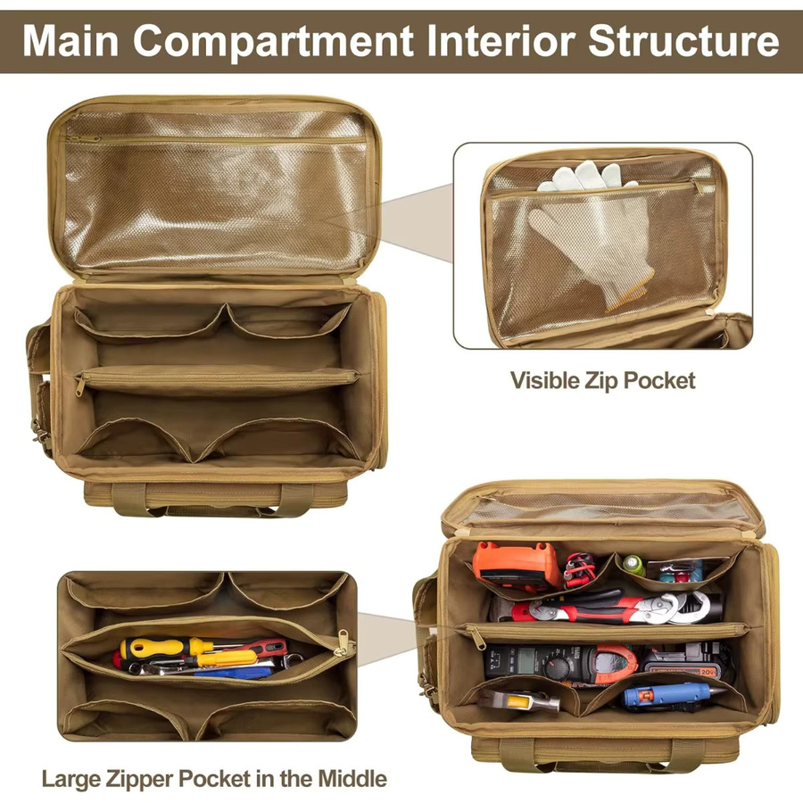 WIDEEP Taktische Werkzeugtasche Arbeitsorganisator in Beige, Breite: 35,6 cm - Bild 2