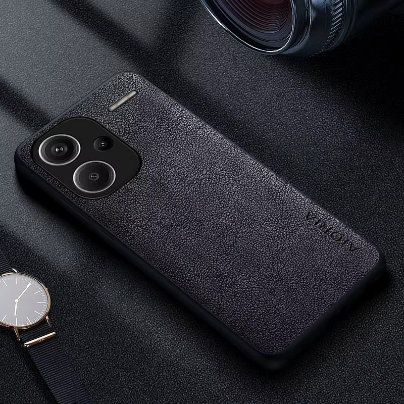 Premium Leder-Handyhülle im Business-Stil für Xiaomi Redmi Note 13 Pro Plus 5G/4G in Grau - Bild 2