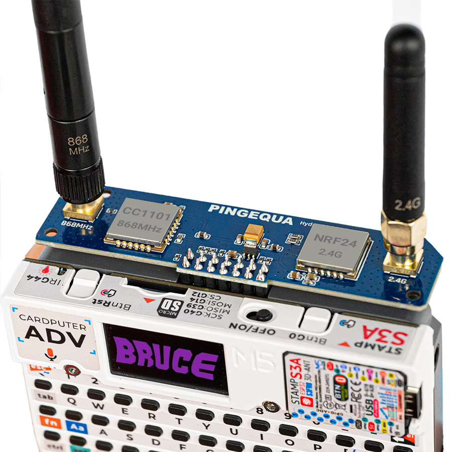 PINGEQUA Hydra RF Cardputer ADV CC1101 & NRF24 Modul für M5Stack, Dual 2,4GHz 868MHz Board, Blau - Bild 3