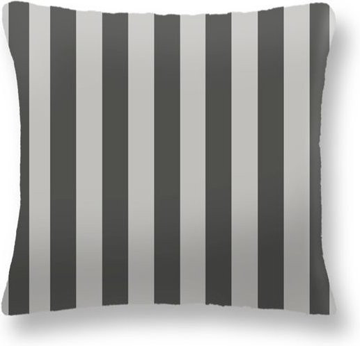 Sansibar Outdoor Kissen Doubleface gestreift grau aus Polyester, 45 x 45 cm - Bild 1