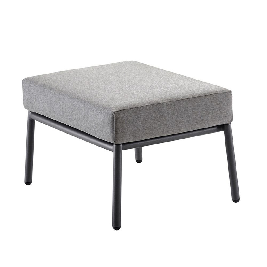 Solpuri LOOP Lounge Sessel Hochlehner mit Hocker aus Aluminium und String-Flex in Anthrazit wetterfest - Bild 2