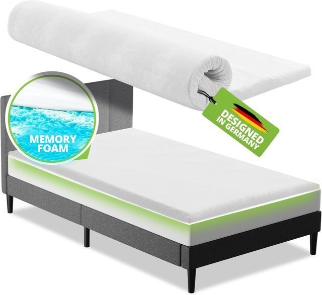 Juskys orthopädischer Memoryschaum Topper in Weiß, 7 Zonen, Höhe: 7 cm, B/T: 90 x 200 cm - Bild 1