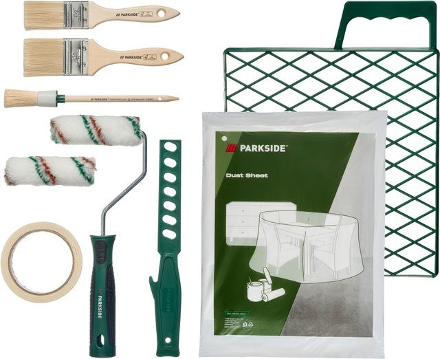 PARKSIDE Maler-Starter-Set 10-teilig mit Farbwalzen und Alu-Teleskopstange, multicolour - Bild 1