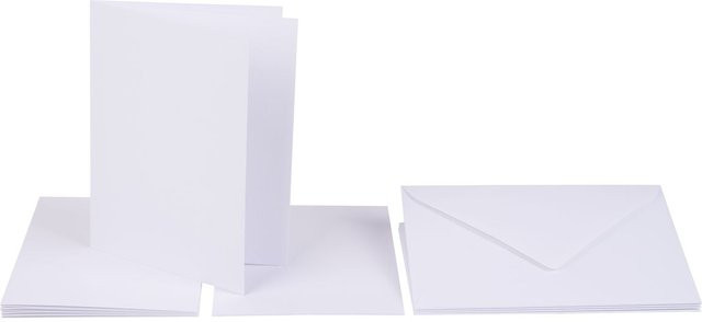 Folia Doppelkarten mit Umschlägen und Einlegeblättern in Weiß - Bild 1