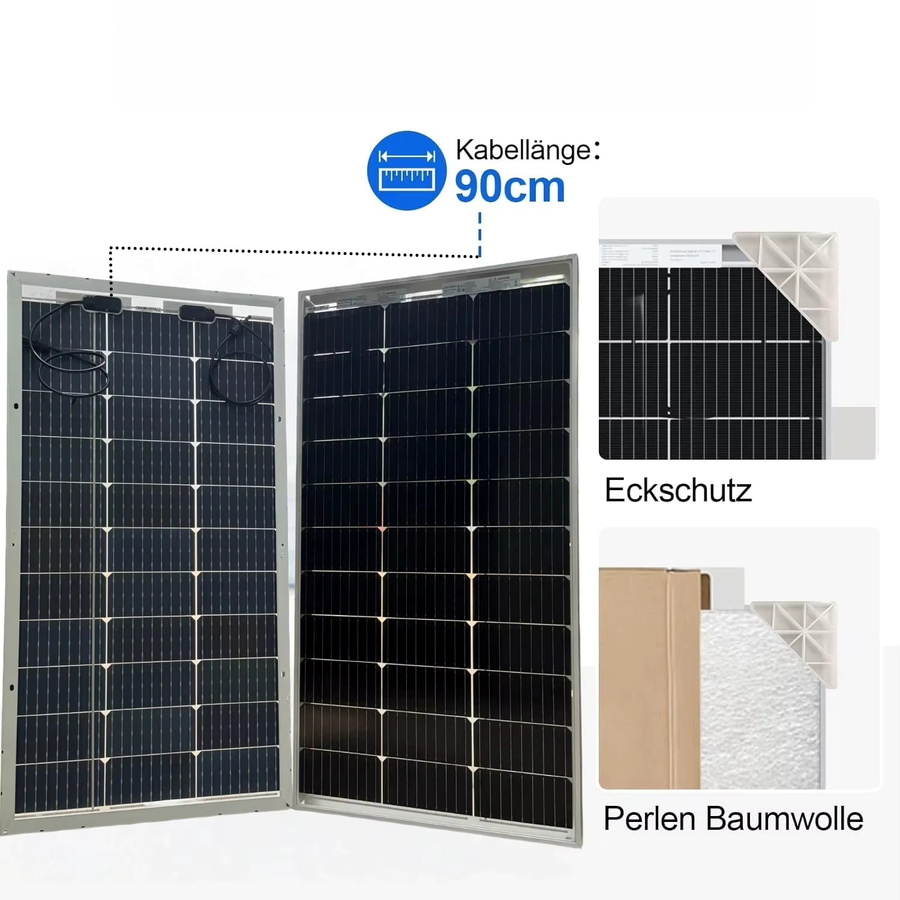 JINGYANGPV 2 Stück Bifaziale Monokristalline Solarmodule 120W 12V Hocheffiziente Doppelseitige Solarmodule IP67 Wasserdicht für Wohnmobil Camper Van Boot und Yacht - Bild 4