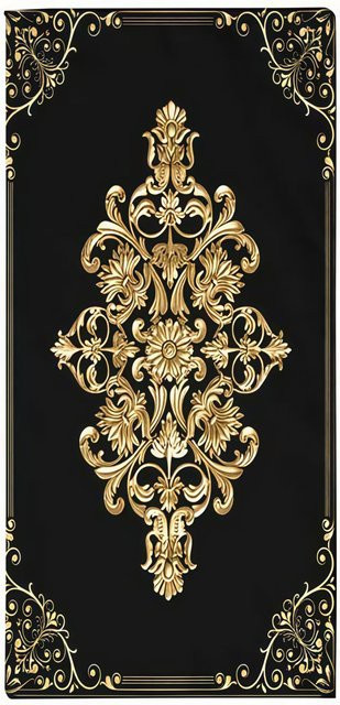 JMG Household Supplies Strandtuch Barock Schwarz Gold Unisex B/B: 80 x 160 cm - Bild 1