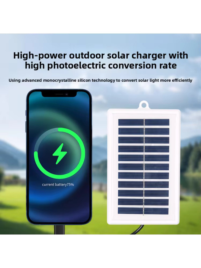 Tragbare LED-Ladeleuchte mit Solarpanel in Weiß für Camping und Nachtmärkte - Bild 4