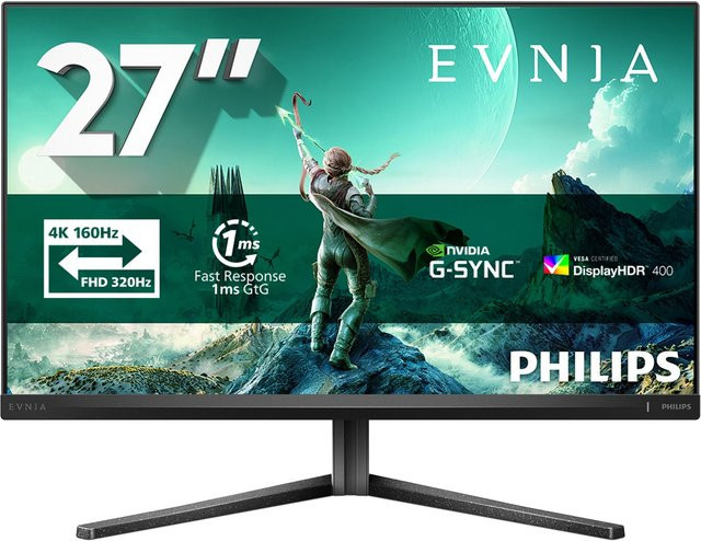 Philips Evnia 27M2N3800A Gaming Monitor 27 Zoll 4K UHD IPS in Dunkelgrau und Schwarz - Bild 1