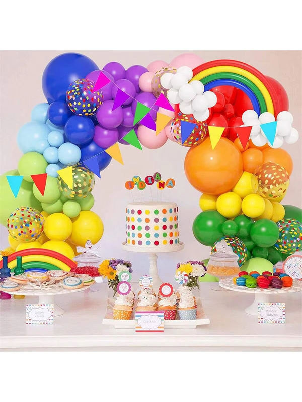 131-teiliges Regenbogen-Ballonbogen-Set in Mehrfarbig für Geburtstag und Partydeko - Bild 3