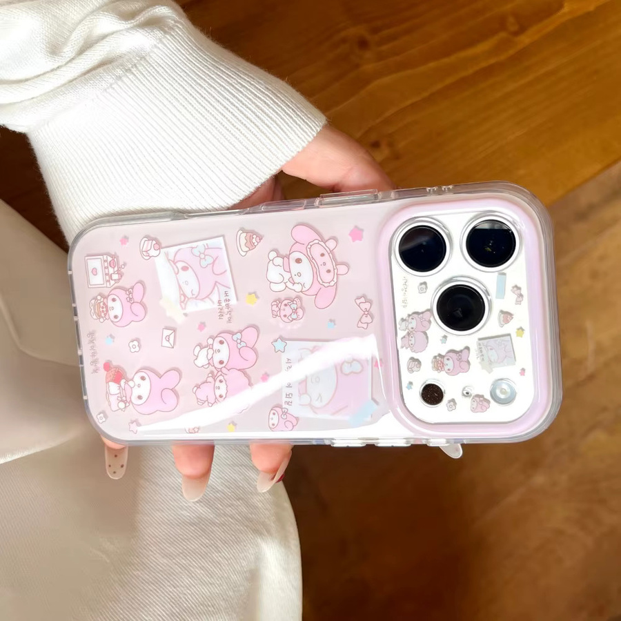 Sanrio Erdbeer-Melodie Polaroid Handyhülle für iPhone 17 Pro 16 Pro Max 15 Stoßfeste Schutzhülle in Pink - Bild 5