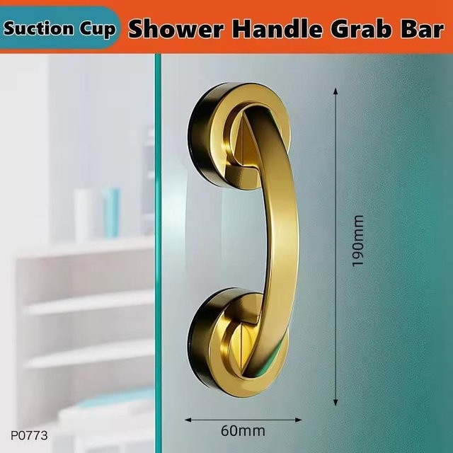 Tianma Sicherheitsgriff für Badewanne und Dusche mit Saugnapf und rutschfestem Griff in Gold - Bild 1