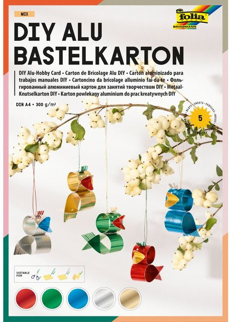 Glänzender Alu Bastelkarton in Multicolor, DIN A4 - Bild 1