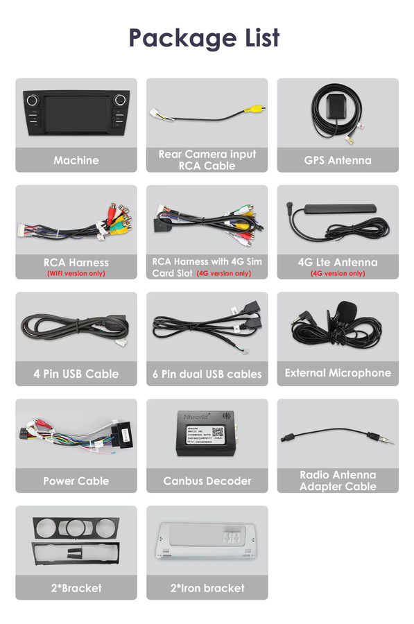 Hizpo Android 13 2Din Auto Multimedia System für BMW 3er E90 E91 E92 E93 mit 7 Zoll Display, GPS, CarPlay und 4G Unterstützung in Schwarz - Bild 6
