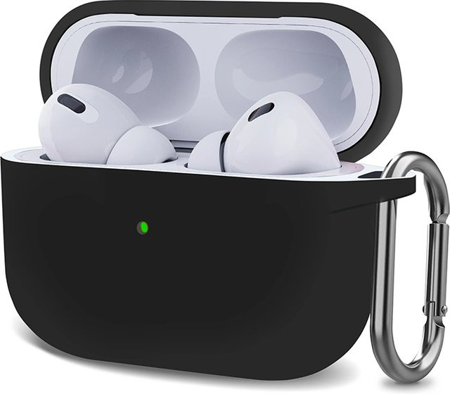 Weiche Silikonhülle für Apple AirPods Pro mit Haken in Pink und Schwarz - Bild 1