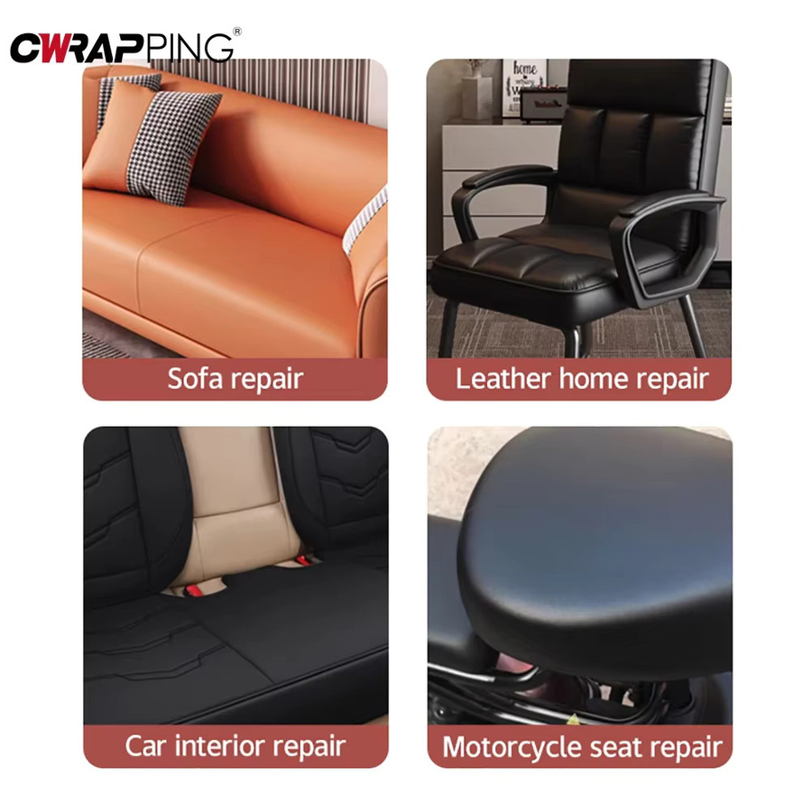 Selbstklebendes PU-Leder Klebeband in Schwarz zur Reparatur und Renovierung von Sofa, Kissen, Fahrrad, Motorrad oder Auto - Bild 5