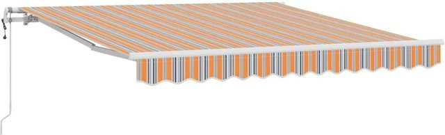 vidaXL Einziehbare Markise Mehrfarbig, manuell und fernbedienbar, B: 350 cm, T: 250 cm - Bild 1