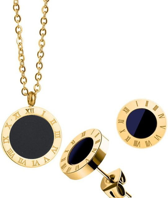 Wucifang Jewelry Schmuck-Set, 316l Edelstahl, Emaille, Halskette 45cm, Unisex - Bild 1