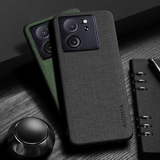 Leder-Schutzhülle mit Holzmaserung für Xiaomi 13T Pro, 13 Ultra, Civi 2 und 13 Pro in Blau - Bild 1