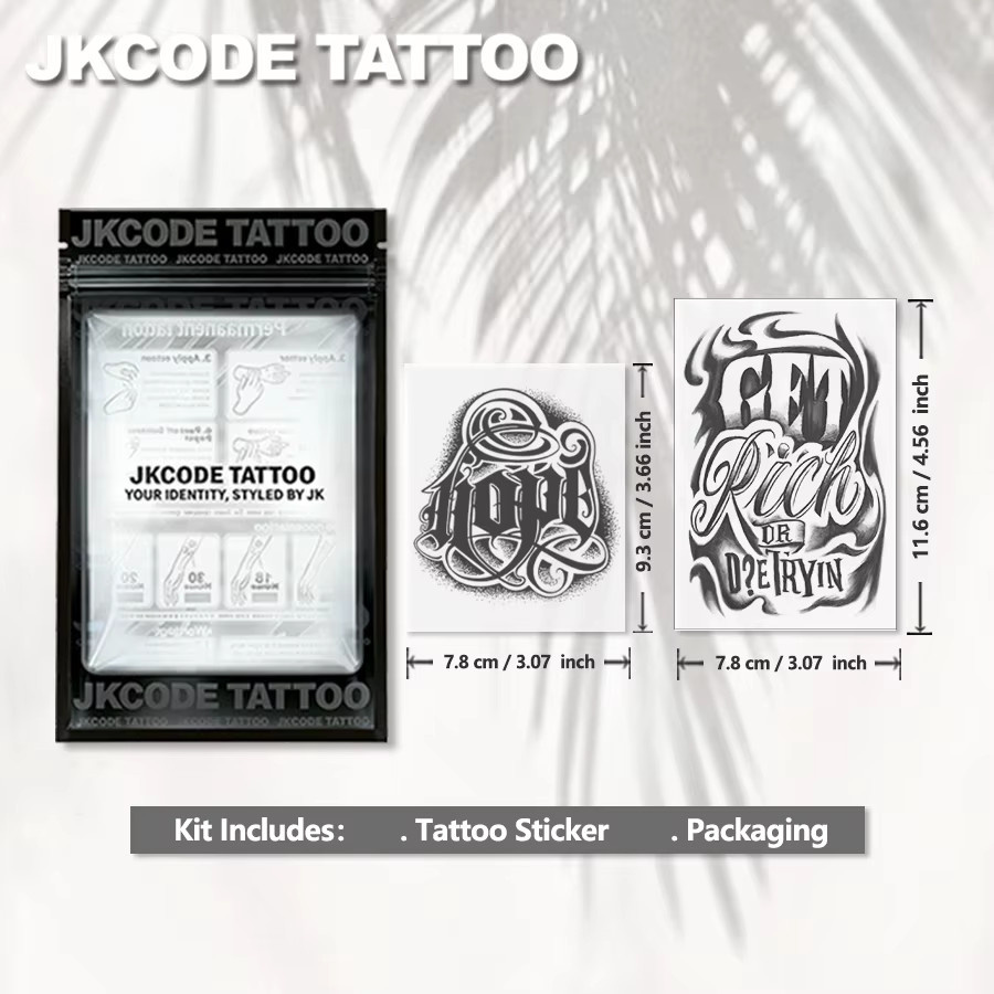 JKCODE TATTOO Semi-Permanentes Tattoo-Set, 2-teilig, Herren - Bild 3