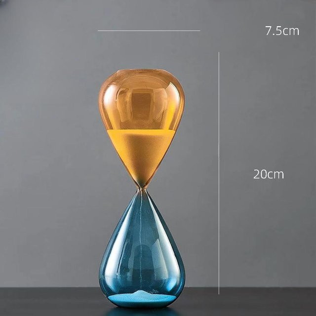 Bestbags Sanduhr-Ornament im nordischen minimalistischen Stil, zweifarbiges Design, Tischdekoration aus Glas, Mehrfarbig - Bild 1