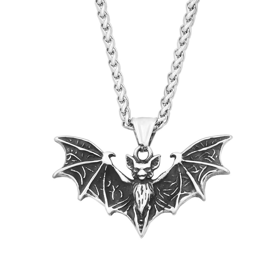 NORTHMAN Halskette, Fledermaus Anhänger, Edelstahl, Silber, Unisex - Bild 5