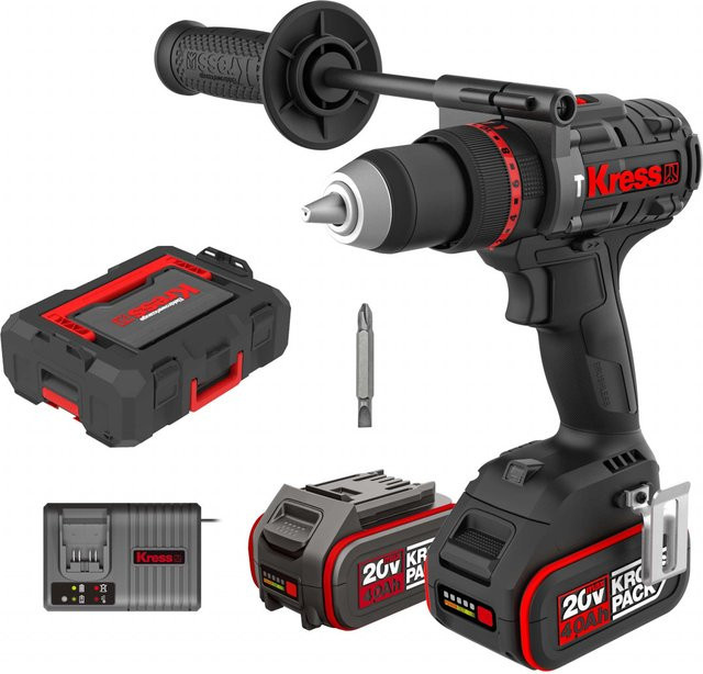 Kress Akku-Schlagbohrschrauber KUC35 20 V Komplettset in Schwarz mit 2 x 4.0 Ah Akkus und Ladegerät (150 Nm) - Bild 1