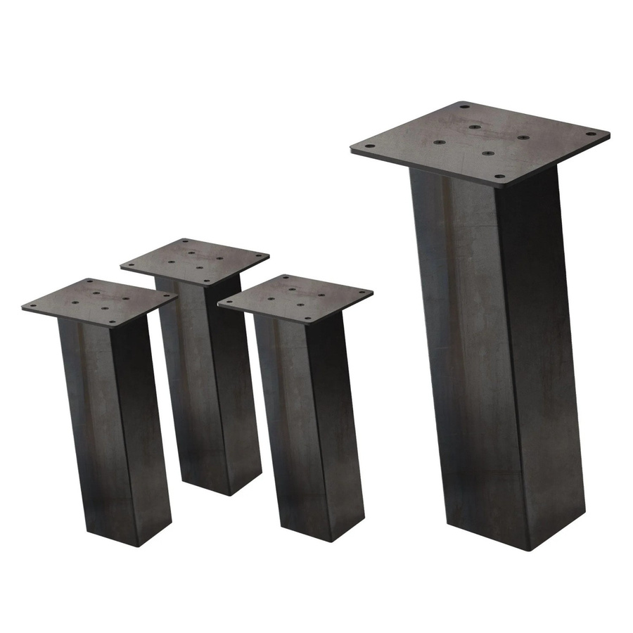 ML-Design 4er Set Tischbeine Industrial Stahl pulverbeschichtet, Höhe: 30 cm, Profil: 8 x 8 cm, 96 Grad Neigung - Bild 2