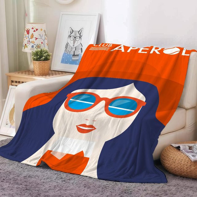 ZX Blanket Flanelldecke Aperol Spritz Orange, weich und warm, Breite: 127 cm, Tiefe: 152,4 cm - Bild 1