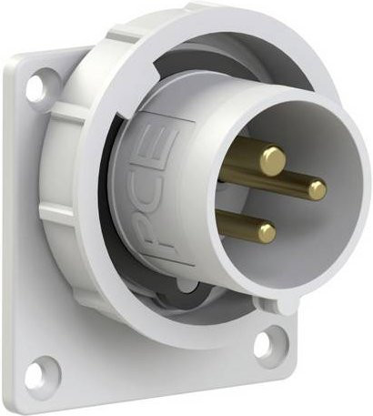 PC Electric 6132-1 CEE Anbaustecker 16A 3polig IP67 in Weiß - Bild 1