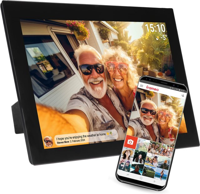 Denver PFF-1037 Digitaler WLAN-Bilderrahmen mit 10.1 Zoll IPS Touchscreen in Schwarz - Bild 2