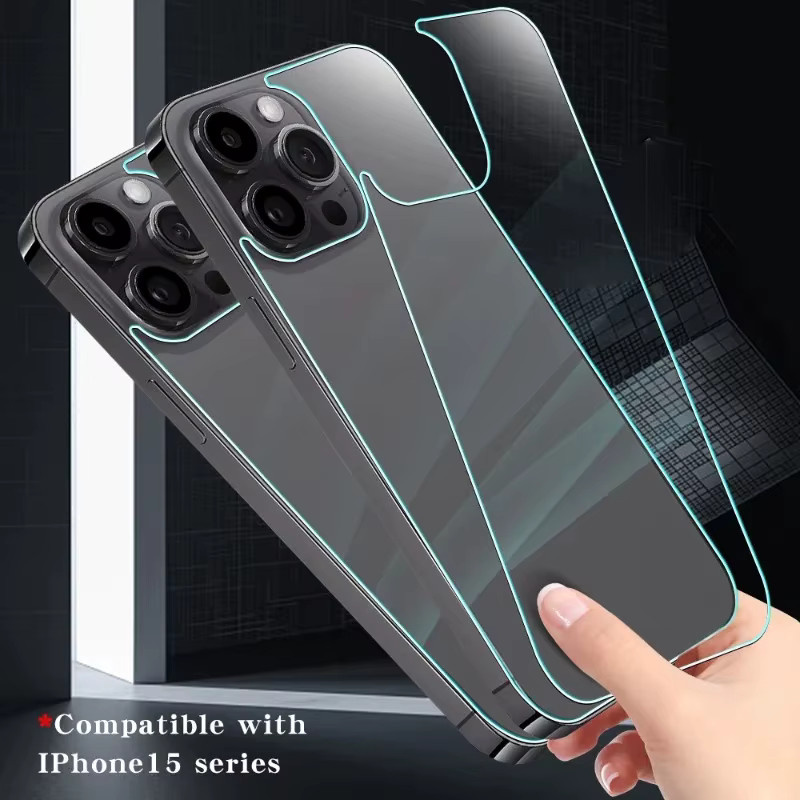 Schutzfolien-Set für Apple iPhone 16 15 14 13 12 11 Pro Max Plus Mini aus Klarglas mit 2 Rückseiten und 2 gehärteten Vordergläsern, transparent - Bild 3