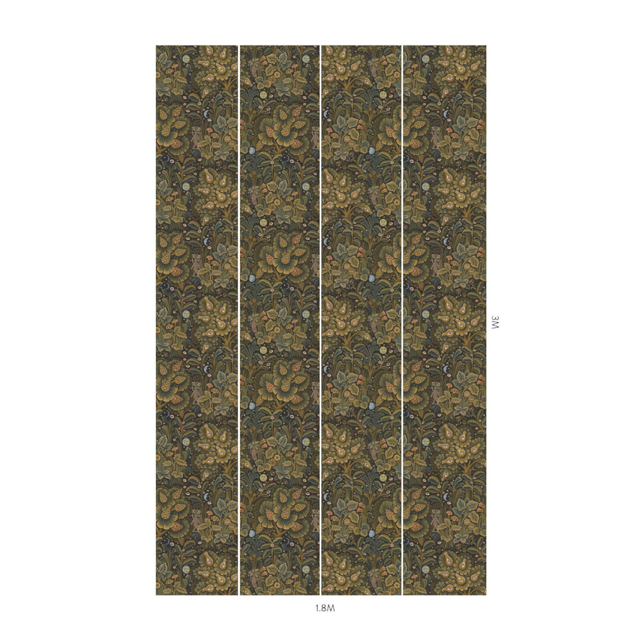 House of Hackney Tapete Moon Garden Midnight in Multicolour mit floralem Art Nouveau Design - Bild 3
