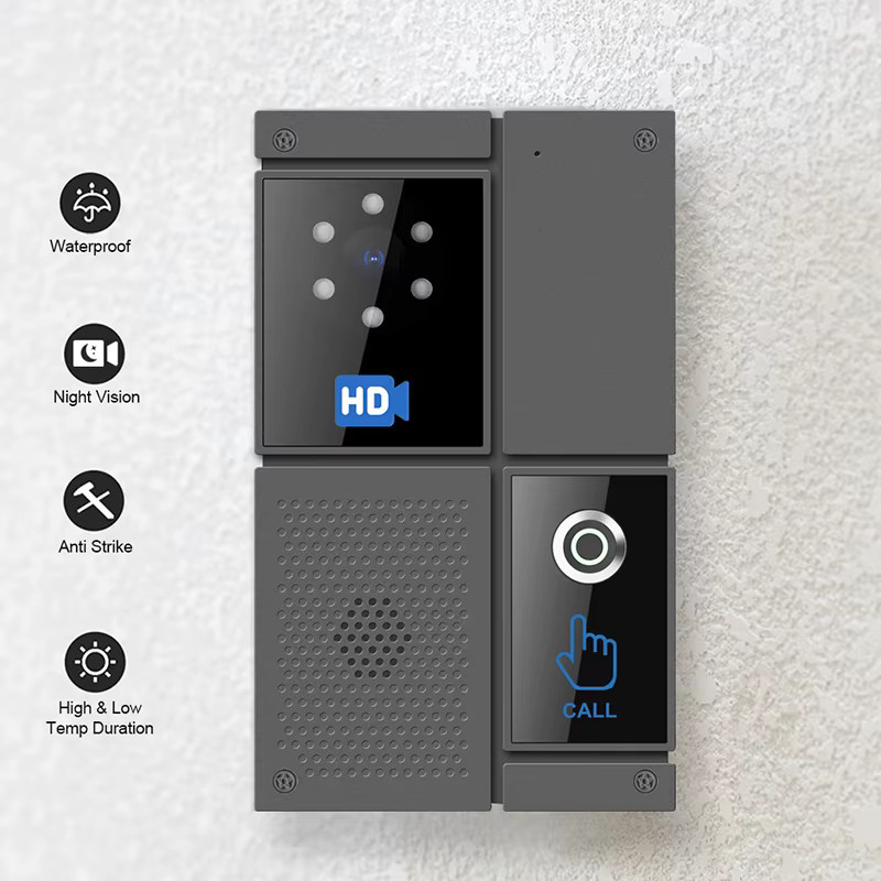 Smart SIP HD Video-Gegensprechanlage NiteRay mit Touchscreen und Nachtsicht, wasserdichte Türklingel in Schwarz - Bild 2