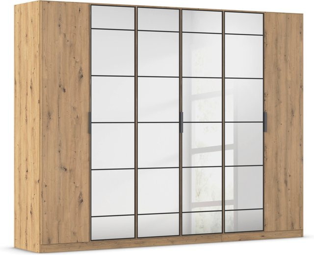 RAUCH Acero Drehtürenschrank in Eiche Artisan mit Glaselementen und Spiegel, B/T/H: 271 x 54 x 210 cm - Bild 1