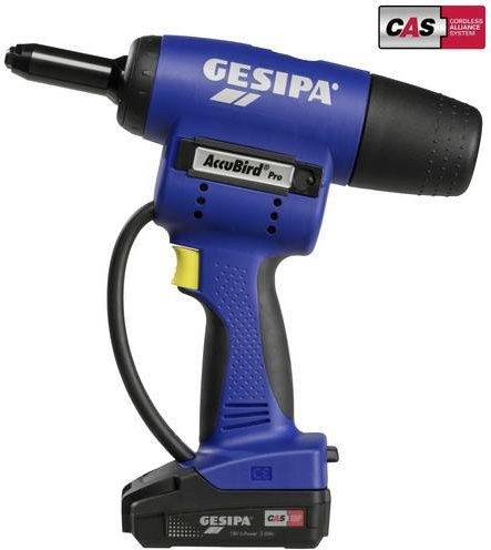 Gesipa AccuBird Pro Akku-Blindniet-Setzgerät in Blau mit 2 Li-Ion Akkus 18V 2,0 Ah und Ladegerät in L-Boxx - Bild 1
