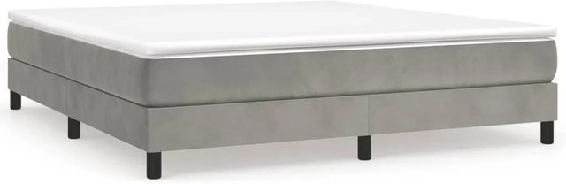 vidaXL Boxspringbett aus Samt in Hellgrau, B/T/H: 160 x 200 x 203 cm - Bild 1