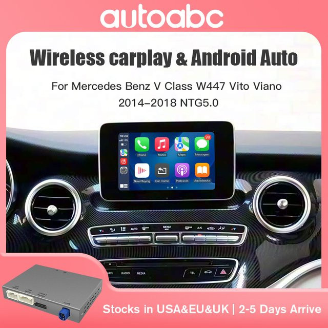 AUTOABC Kabelloses CarPlay Android Upgrade Interface Decoder Box für Mercedes Benz V-Klasse W447 Vito Viano NTG5.0 (2014-2018) - Bild 1