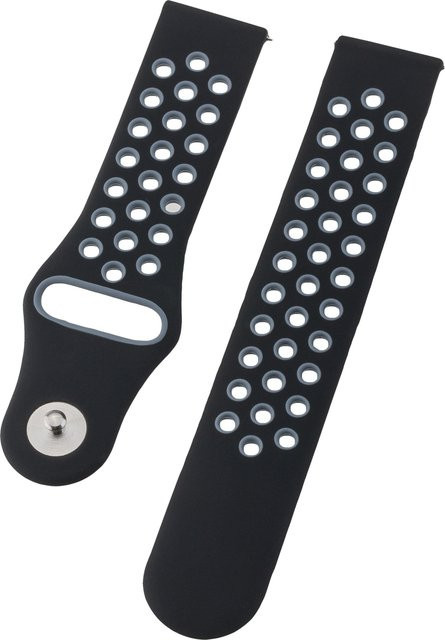 PETER JÄCKEL Uhrenarmband Silikon, 20 mm, Schwarz, Grau, Unisex - Bild 1