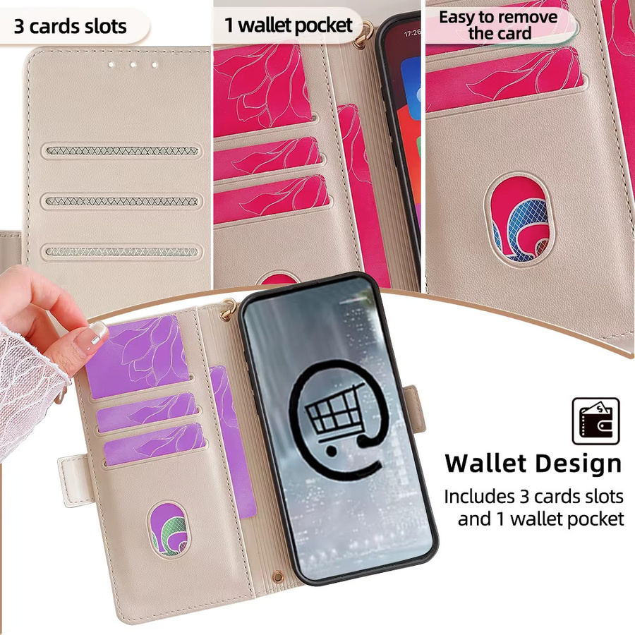 Modische Kartenhülle mit Magnetverschluss für Samsung Galaxy A73 A53 A33 A23 A21S A52S A22 XCover7 Pro M16 M06 F16 F06 in Blau - Bild 5