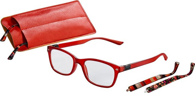 Quickreader Lesebrille, Vollrand, rechteckig, rot, Kunststoff - Bild 1