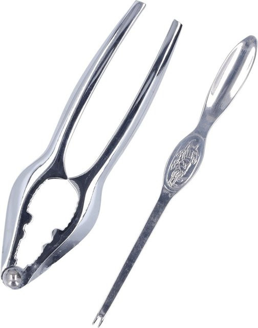 TOMTOP JMS Krabbenwerkzeug-Set aus Edelstahl in Silber, bestehend aus Krabbenknacker und Krabbenlöffel mit ergonomischem Griff - Bild 1