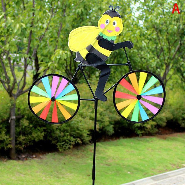 DIY Windmühle Tier auf Fahrrad als Wind Spinner für die Rasendekoration in Mehrfarbig - Bild 1