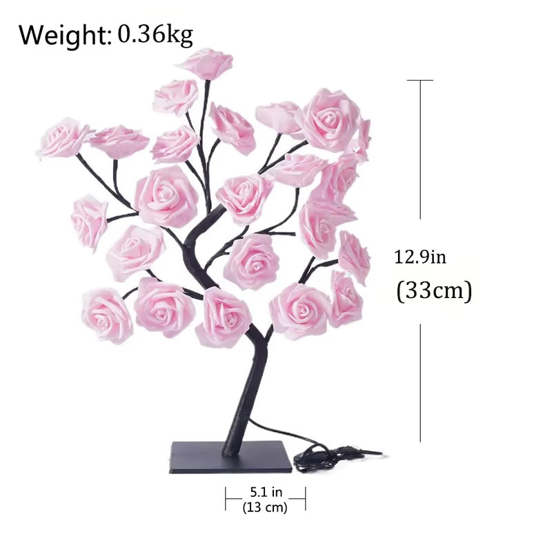 LED Tischlampe in Form einer Rose als USB Nachtlicht für das Kinderzimmer in Schwarz - Bild 2