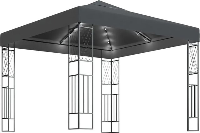 vidaXL Pavillon mit LED-Lichterkette in Anthrazit, B/T/H: 300 x 300 x 260 cm - Bild 1
