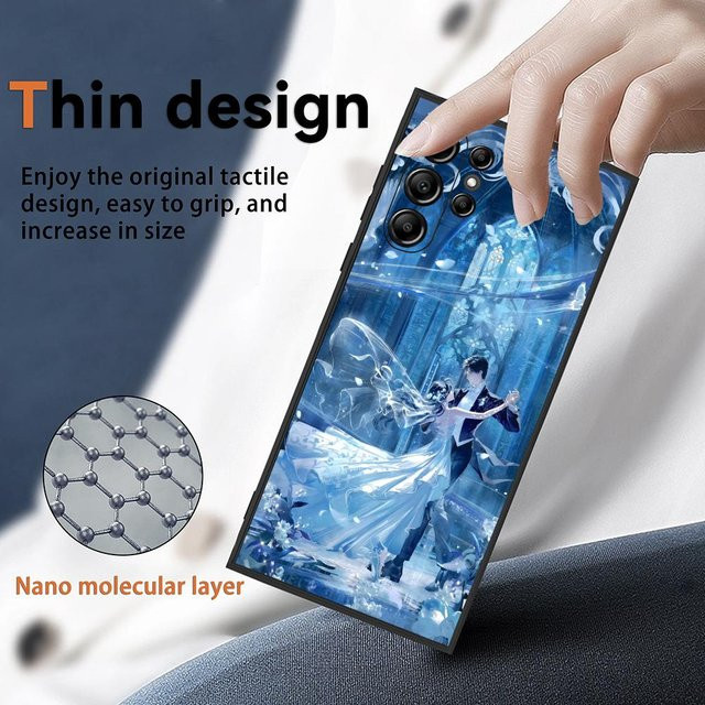Spiel L-love und Deepspac Handyhülle für Samsung Galaxy S25 S24 S23 S22 S21 S20 Ultra Plus Soft Case in Black und Blue mit Frosted Non-Slip Full Cover - Bild 1