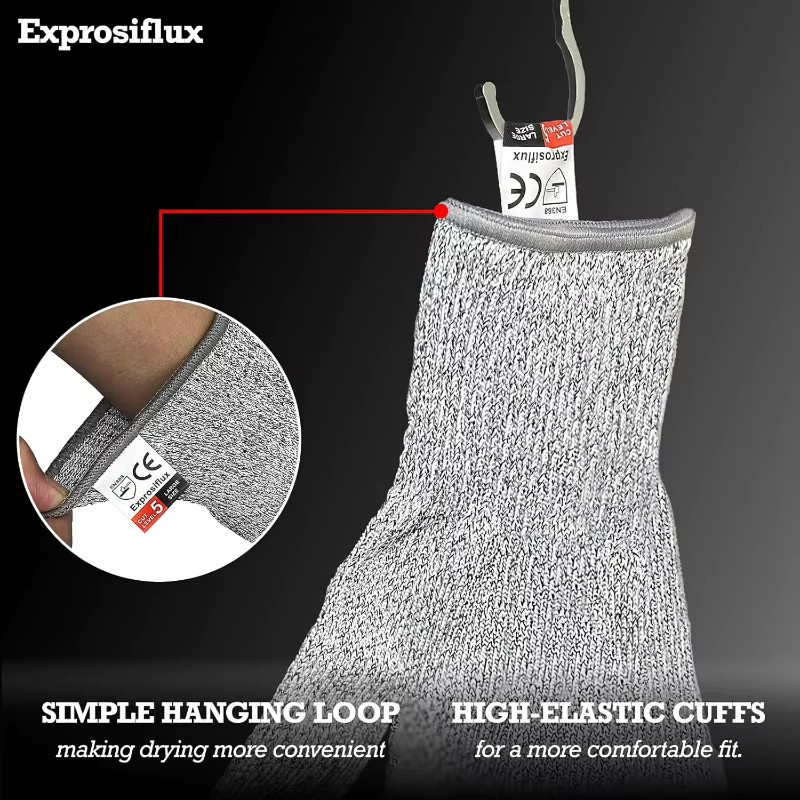 Schnittfeste Handschuhe aus HPPE in Grau, Güteklasse 5, Größe M - Bild 5